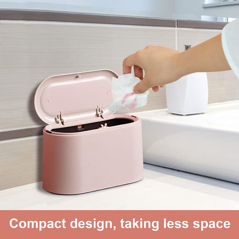 90 0.5 Countertop Mini Desk Trash Can with Lid with Pcs Trash Bag, Lint Bin Gallon Waste Bin for Table Tiny Garbage Can