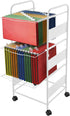 trggvvrt 3 Tiers Metal Rolling File Carts with Wheels, Rolling Hanging File Folder