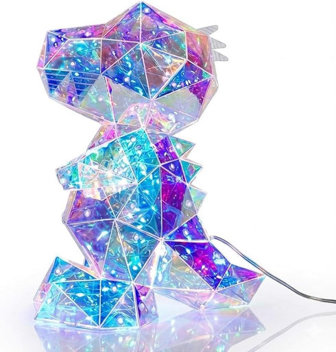 Aladdinas LED Dinosaur T-Rex Night Light, Holographic Iridescent Design, Nursery Decor Display Box with Ribbon (T-REX