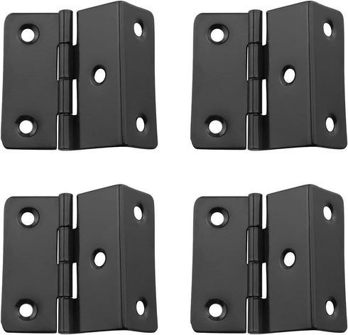 JCBIZ 4PCS Black Five-Hole Folding Hinge Shutter Hinge for Chest, Cabinet, Furniture