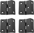 JCBIZ 4PCS Black Five-Hole Folding Hinge Shutter Hinge for Chest, Cabinet, Furniture