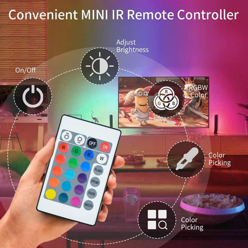 Meruido 5V 24 1m 5050 2835 DC Key IR Remote Controller with USB Inline IR Controller for RGB LED Light Strip