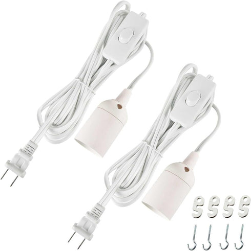 Simple Deluxe 15 Feet Extension Hanging Lantern Pendant Light Cord with E26