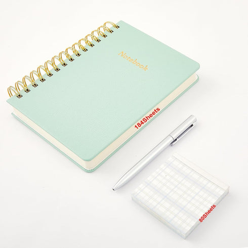 Lined Spiral Notebook, A5 College Ruled Journal Book for Note Taking, 160 Pages, 5.8x8.2 inch, Mint Green Office
