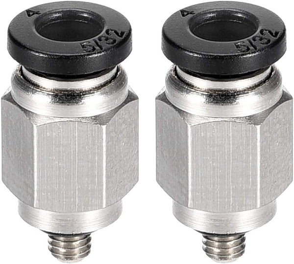 uxcell Straight Pneumatic Push To Quick Connect Fittings M3 Male x 4mm Tube OD, Silver Tone, 2pcs