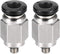 uxcell Straight Pneumatic Push To Quick Connect Fittings M3 Male x 4mm Tube OD, Silver Tone, 2pcs