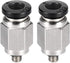 uxcell Straight Pneumatic Push To Quick Connect Fittings M3 Male x 4mm Tube OD, Silver Tone, 2pcs