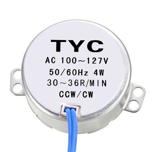 uxcell Synchronous Motor AC 100-127V 30-36RPM 50-60Hz CCW/CW 4W Reduction Gear Motor