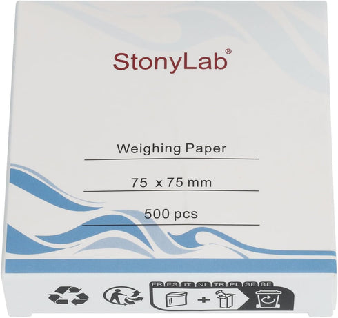 stonylab Weighing Paper, 75 x 75 mm Nitrogen-free Sample Weighing Papers, Pack of 500 for Laboratory Research