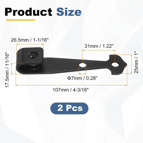 2Pcs (107x25mm, uxcell Sliding Barn Door Hardware Hanger, Mini Sliding Door Hardware for TV Stands Wardrobe Small