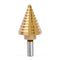 Titanium Step Drill Bit, Zhushan High Speed Steel Cone Bits, Double Cutting Blades for Sheet Metal