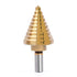 Titanium Step Drill Bit, Zhushan High Speed Steel Cone Bits, Double Cutting Blades for Sheet Metal