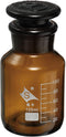 PATIKIL 125mL Reagent Media Bottle, 1Pcs Round 3.3 Borosilicate Glass Storage Bottle with Amber Cap, Amber