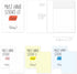 Monolike Must Have Sticky Grid, 4p Set, Self-Adhesive Memo Pad, 80 Sheets for Daily Diary