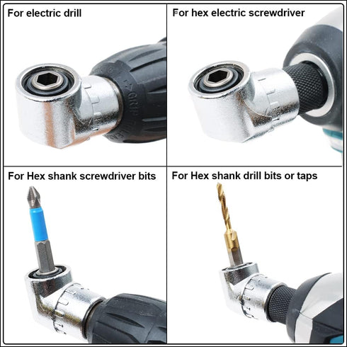 Right Angle Drill Driver Attachment 105 Degree for Tight Spaces, AUTOTOOLHOME Power Screwdriver Drill Adapter with