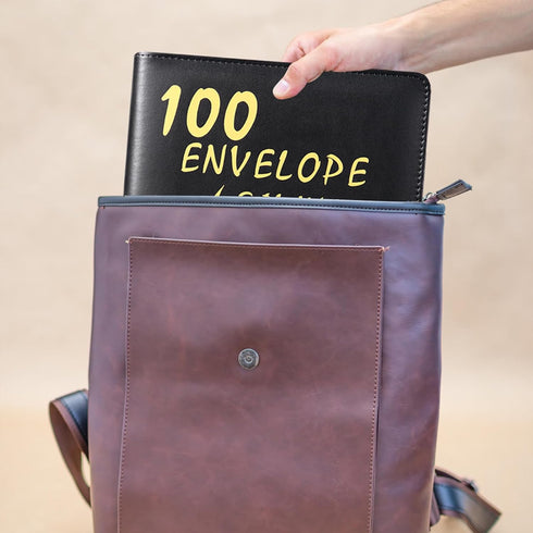 MUQING 100 Envelope Challenge Binder, Money Saving Envelopes for Cash Challenge, $5,050 Budget Planner Book (Blue)