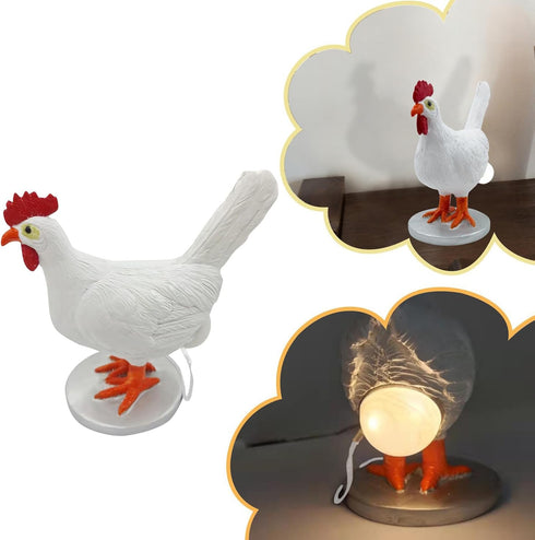 Rivonthex 3D Egg-Laying Chicken Lamp - USB LED Table Light, DIY-Friendly & Compact | Ideal Easter/Birthday Gift