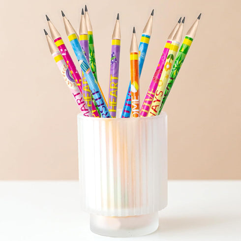 Fancy Land 50PCS Inspirational Wooden Pencils with Eraser, Motivational Sayings for Classroom