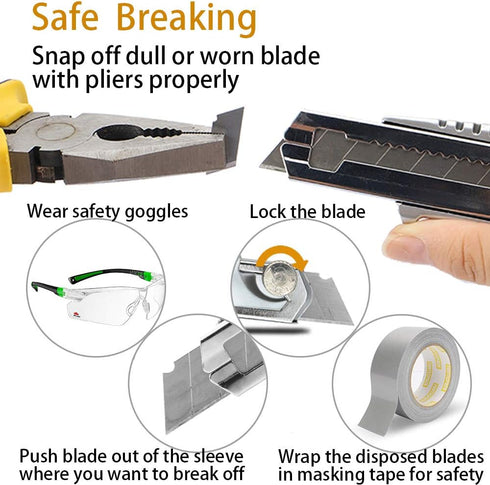 DOWELL Utility Knife - Retractable Heavy Duty Box Cutters with 5PCS Extra Blades, Self Loading Blades Function