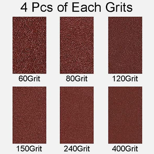 Sanding Belt 24 Pack, 1/2 x 18 Inch Aluminum Oxide Assortment for Woodworking and Metal Polishing