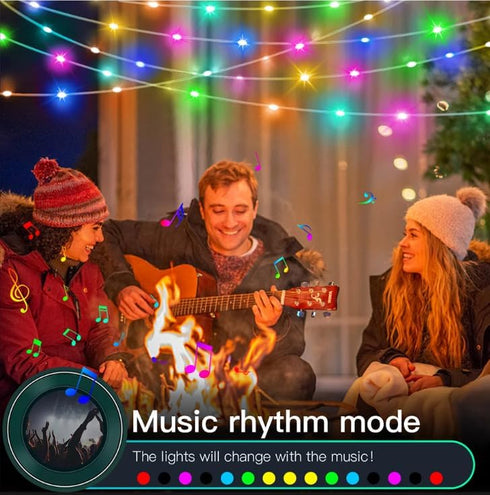 FONTU 32.8FT, 16 8 Smart LED Hexagon String Lights APP & Remote Control RGB Color Changing Lights with Million Colors
