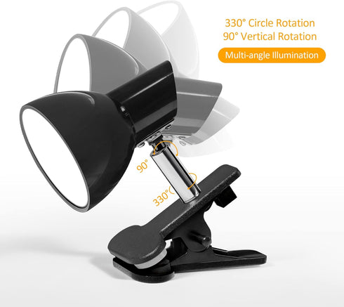 Super Bright Clamp Light, Compact Clip Lamp for Book Reading in Bed, Easy to Attach Black Illumination