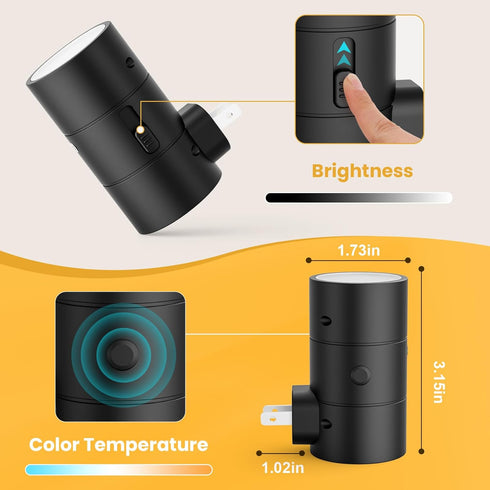 Dimmable 0-100LM 3 6 Pack VOLISUN Night Lights Plug into Wall, LED Nightlight with Dusk to Dawn Light Sensor