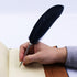 OPENDGO Feather Ballpoint Pen, Black Ink Vintage Feather Quill, Refined Plated Rod, Wedding Gift Signature Pen