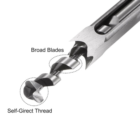 uxcell Square Hole Drill Bit, 3/4" High-Carbon Steel Hollow Chisel Mortise Power Tool for Woodworking