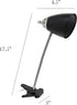LD1097-BLK 17.5" Simple Designs Sleek & Flossy Adjustable FlexiClip Desk Lamp, for Office, Bedroom, Living Room, Black