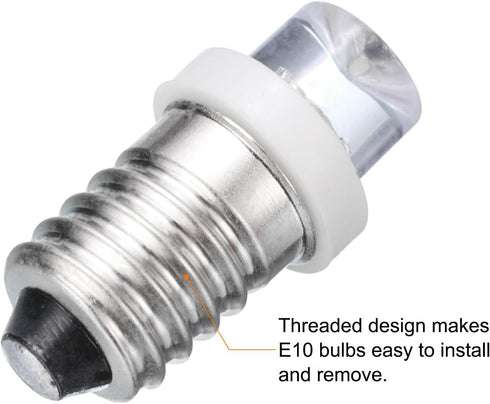 MECCANIXITY 4.5V/0.11A E10 Mini LED Light Bulbs, 10Pcs for Scientific Experiment Lighting