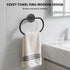 2 Packs Adhesive Towel Holder Matte Black Hand Towel Holder for Bathroom Wall Stainless Steel Towel Ring for Bathroom