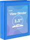 SUNEE 3 Ring Binder 1.5 Inch, Clear View PVC-Free Binder for School or Office Supplies, Blue