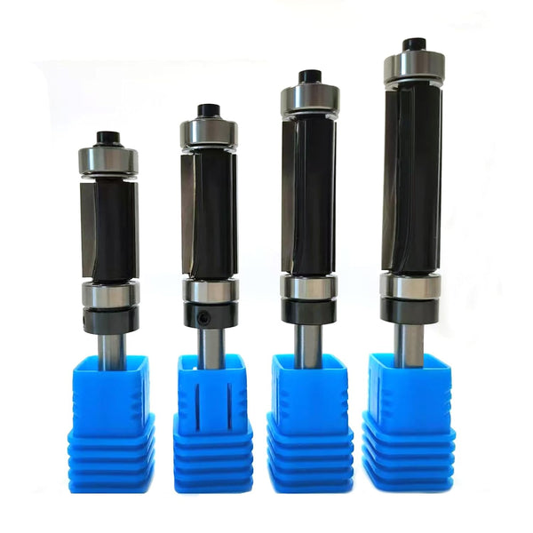4Pcs Double Bearing Flush Trim Router Bit 1/4 Shank, Top and Bottom