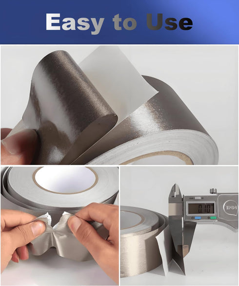 Double Conductive Tape 2inch x 50Feet, Faraday Fabric High Temp Tape for Electrical Repair, RFI/EMI Shielding