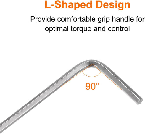 4pcs Ball End Hex Key Wrench, 2mm L-Shape Extra Long Arm Hexagon Metric Wrenches for Home Repair