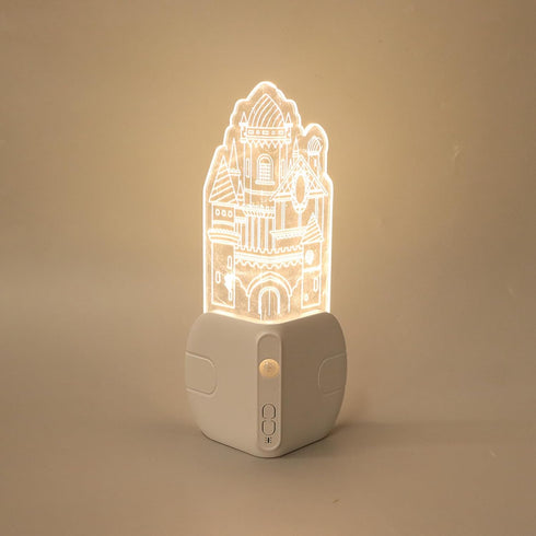 TOPINCN Motion Sensor Castle Night Light, Wall Sconce with Soft Illuminance, Wall Light for Bedroom Staircase Hallway