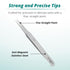 Excelta Ultra-Precision Tweezers, Professional Straight Tapered Flat Point, 4.75" Length, 0.059” Wide, Anti-Magnetic
