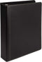 Samsill 1.5 Inch 3 Ring Binder, Black Leather with Contrast Stitching, 8.5 x 11 Inch, Notebook Binder, Portfolio