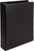 Samsill 1.5 Inch 3 Ring Binder, Black Leather with Contrast Stitching, 8.5 x 11 Inch, Notebook Binder, Portfolio