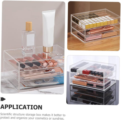 Hemobllo Clear Drawer Organizer Stylish Storage Case for Home Office and Cosmetic Essentials for Sundry Items