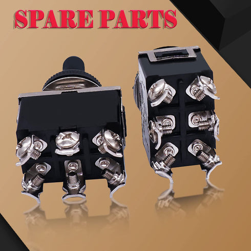 Twidec 3Pcs Heavy Duty Rocker Momentary Toggle Switch - 16A 250V AC DPDT 3 Position 6 Pin (ON)-Off-(ON) with Metal Boot