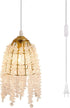 Surpars House Elegant Mini Chandelier Plug in Crystal Pendant Light,Golden (Plug in