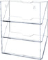 MyGift Wall Mounted 3 Tier Clear Acrylic Letter Rack, Mail Organizer for Office and Entryway, Vertical Storage Rack