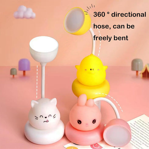 Yinhamnl Cute Desk Lamp, Kids Night Light, LED Bedside Lamp for Kids, USB Rechargeable Portable Eye Protection Table