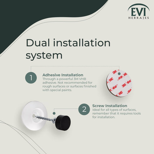 EVI Herrajes Doorstop for Wall Placement, 45 x 17 mm Stainless Steel White Lacquered with Rubber Included
