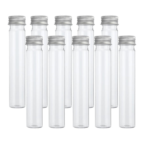 PATIKIL 65ml Test Tubes, 80pcs 5.91x0.98" Clear Plastic Containers with Caps for Candy, Bath Salt, and Scientific