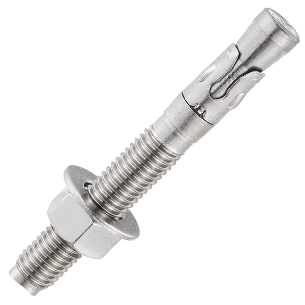 30Pcs 3/8x3-1/2" Inch Standard Fasteners for Heavy-Duty 304 Stainless Steel Wedge Anchors for Cement and Concrete