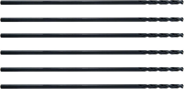 MAXTOOL 5/32"x12" 6pcs Identical Aircraft Extension Drills - HSS M2 Extra Long Deep Twist Drill Bits Straight Shank