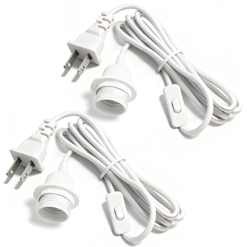 16Ft Pendant Light Kit, White Plug in Hanging Lantern Cord Lamp Cable
